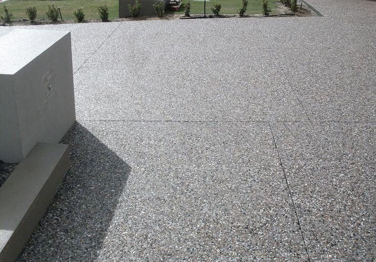 Light exposed aggregate driveway and entrance at a Sydney home