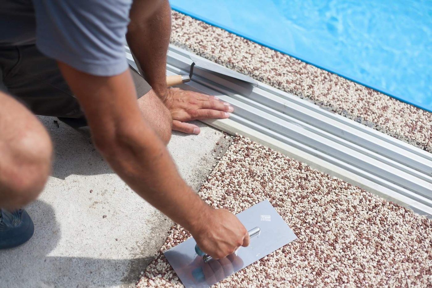 Exposed aggregate patio and outdoor concreting area