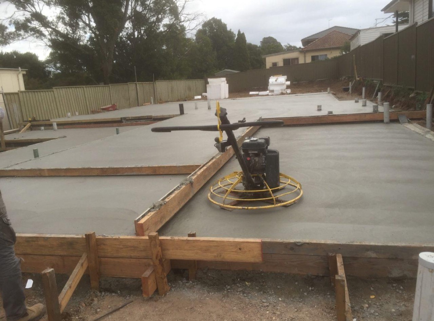 Finished house slab with power trowel on a Sydney residential site