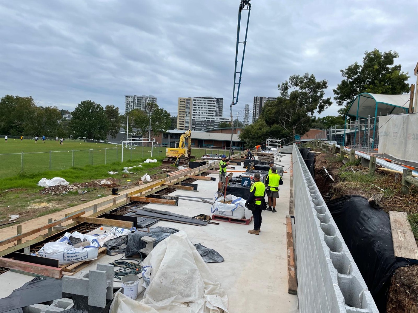 Masta Concrete crew setting up formwork on a residential slab site — Sydney